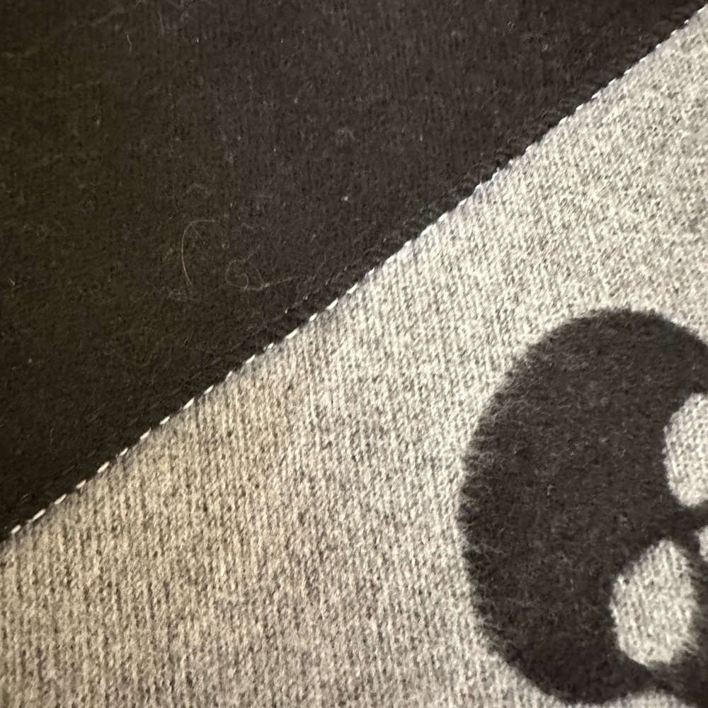 Cashmere Black and Gray Skull Pattern Scarf - Picture 7 of 7